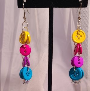 Button earings handmade